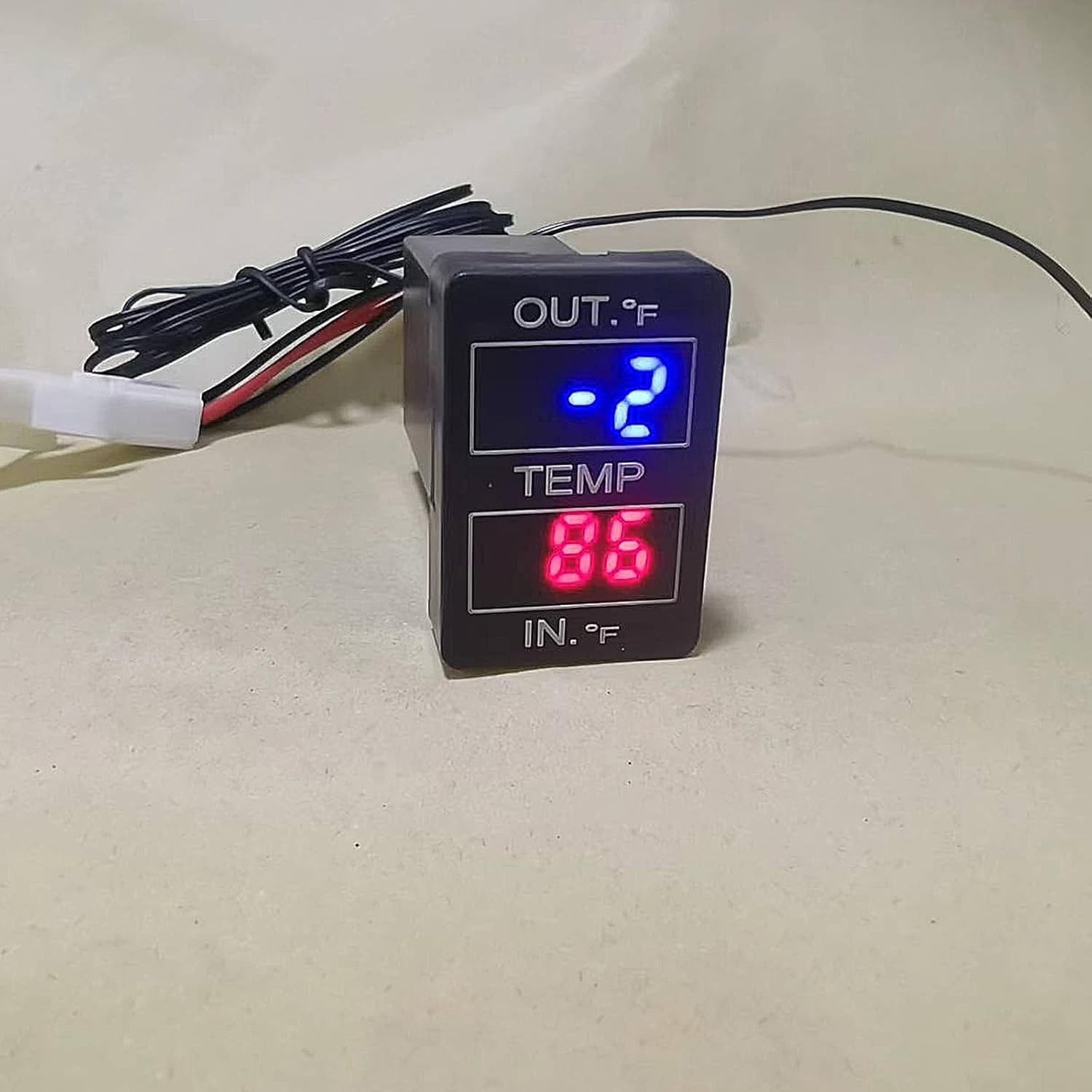 Car Internal and External Temperature Display, Fahrenheit Temperature, Dual Temp