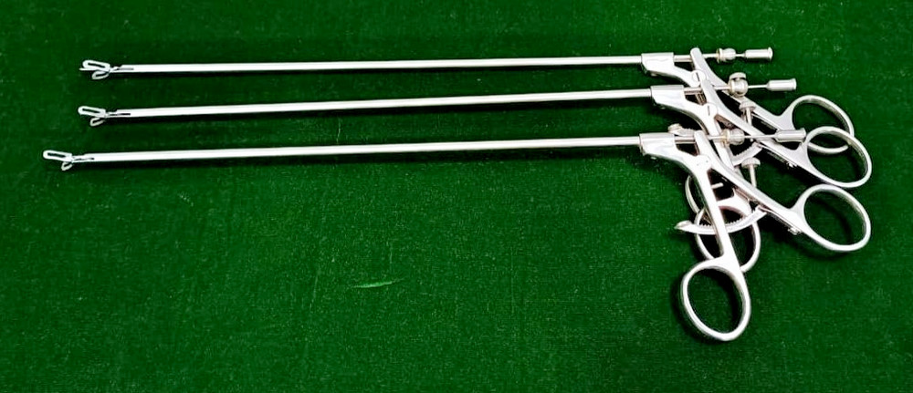 3pc Laparoscopic Cholangiogram Forceps 5mmx300mm Reusable Instruments