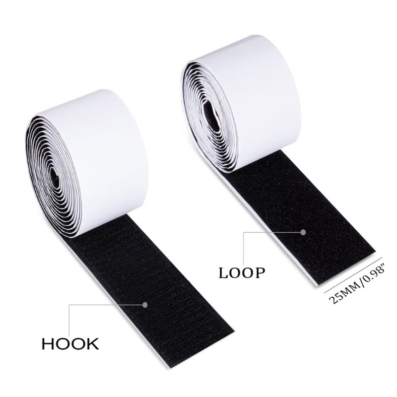 2Pcs Self Adhesive Hook and Tape Wide Double Sided Sticky Back Tape Hook