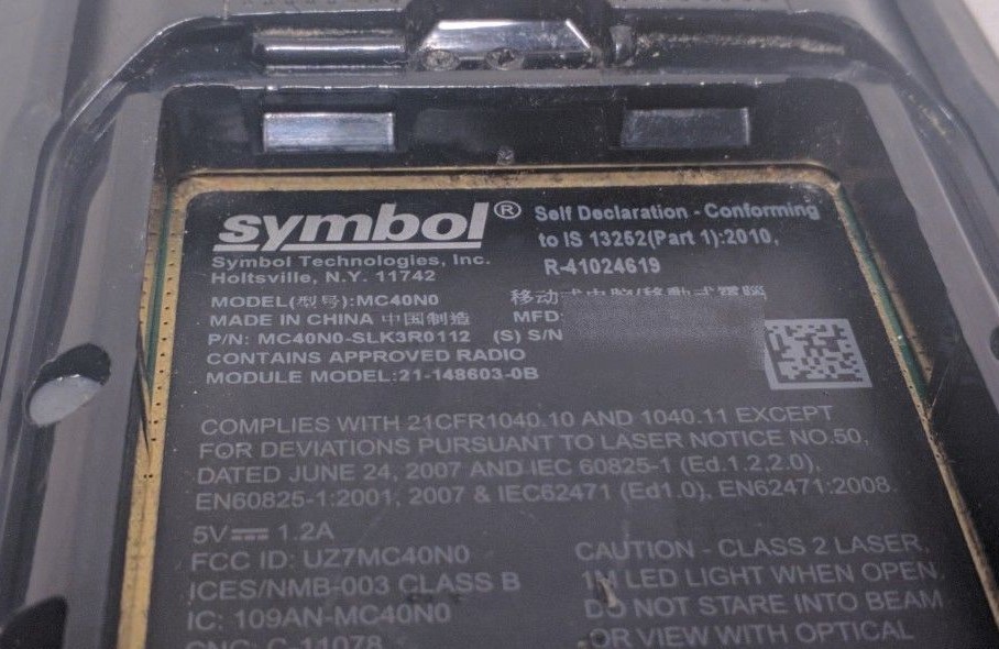 Motorola Zebra MC40 MC40N0-SLK3R01 Handheld Computer Barcode Scanner Symbol