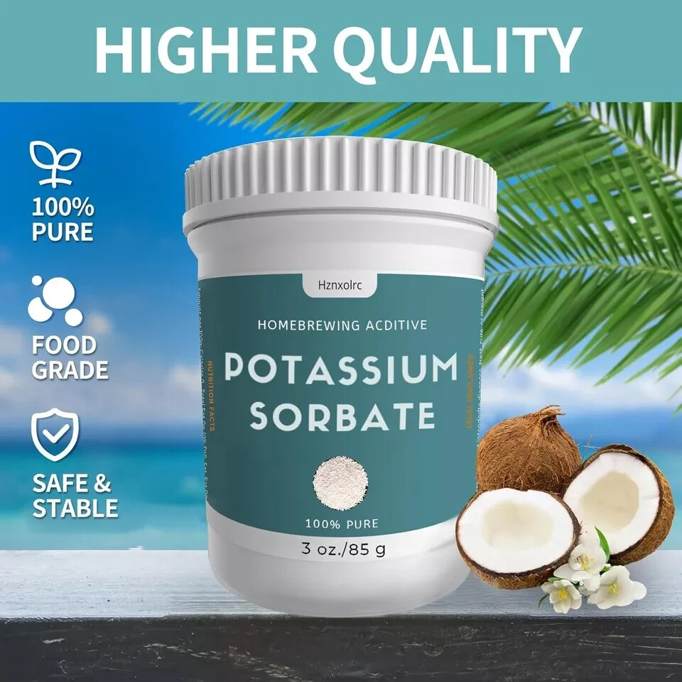 3 oz Potassium Sorbate Food Grade, 100% Pure, Premium Potassium Sorbate for W...