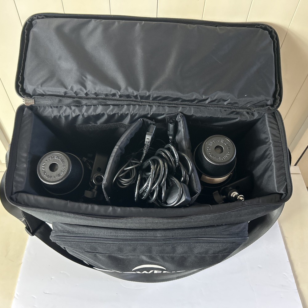 Pair Bowens Esprit 2 BW-2062 500 Studio Flash Head Grey + Carrying Case - SET