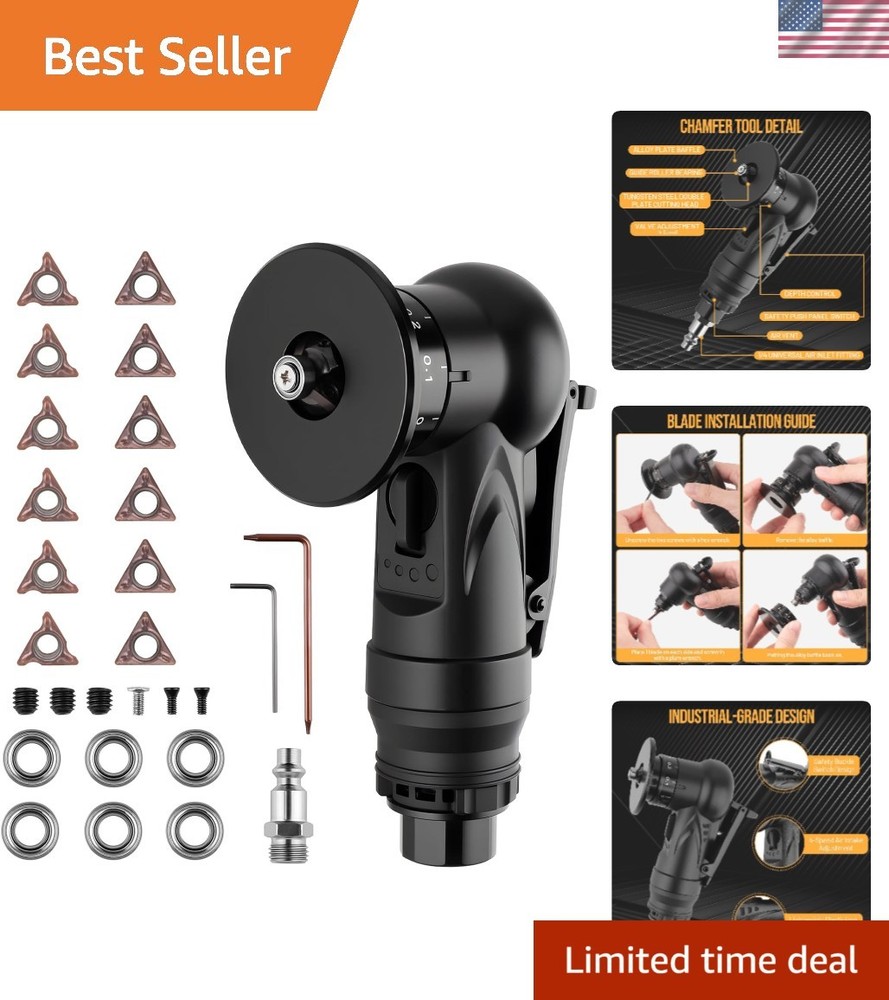 Pneumatic Chamfering Tool, Chamfer Tool with 6 C-Angle & 6 R-Angle Blades