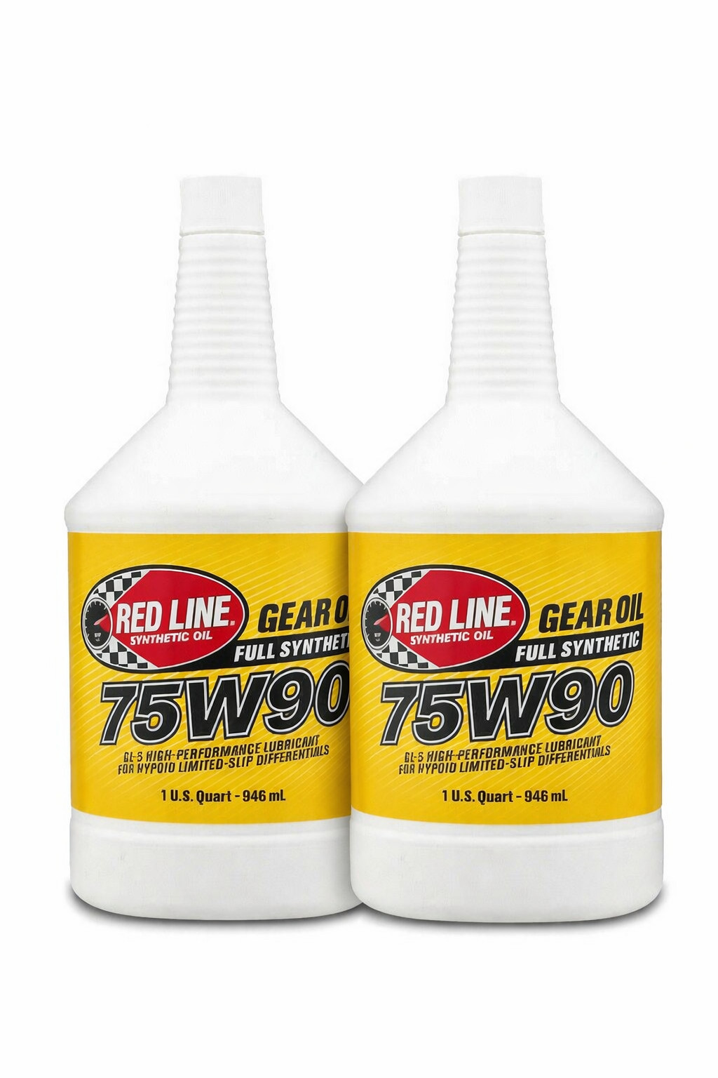 Red Line Fully Synthetic 75W90 GL-5 Gear Oil for Differentials 2 1-Quart Bottles