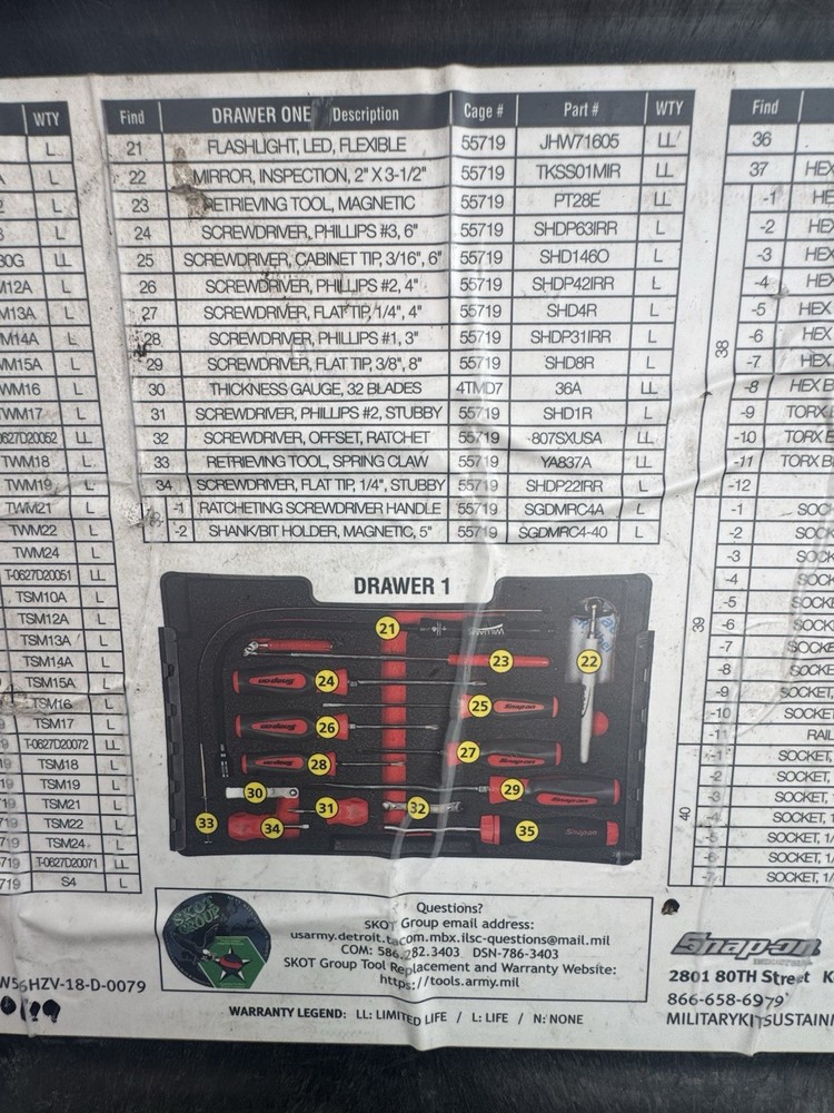 snap on general mechanic tool kits series 2 6 drawer