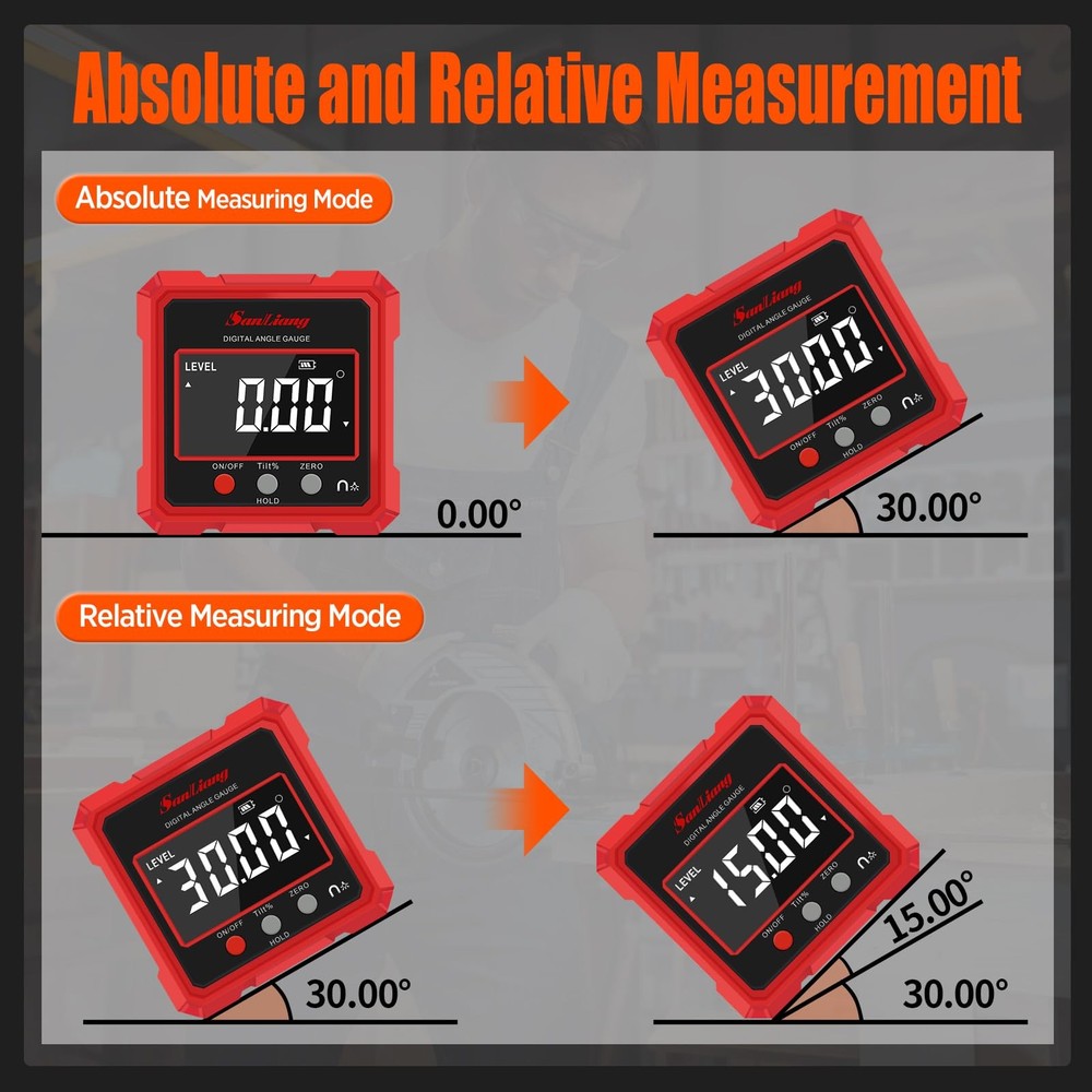 Digital Angle Finder Tool with Electronic Laser，Rechargeable Digital Angle Ga...