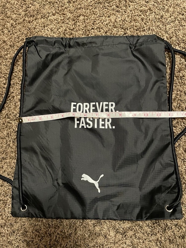 Black Puma drawstring bag Forever Faster