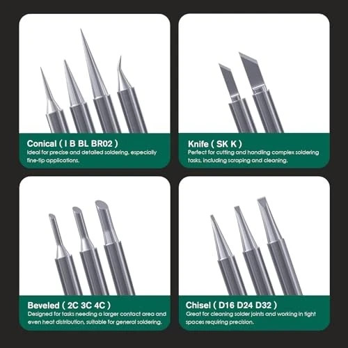 T18 Soldering Iron Tips with Tip Holder for Hakko FX-888D FX Kit 1 With Holder