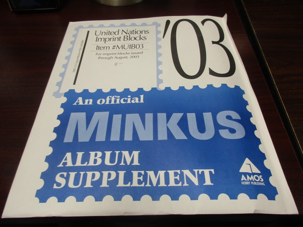 "MINKUS"ALBUM  SUPPLEMENT UNITED NATIONS IMPRINT BLOCKS  #MUIB03  W/FREE SHP.