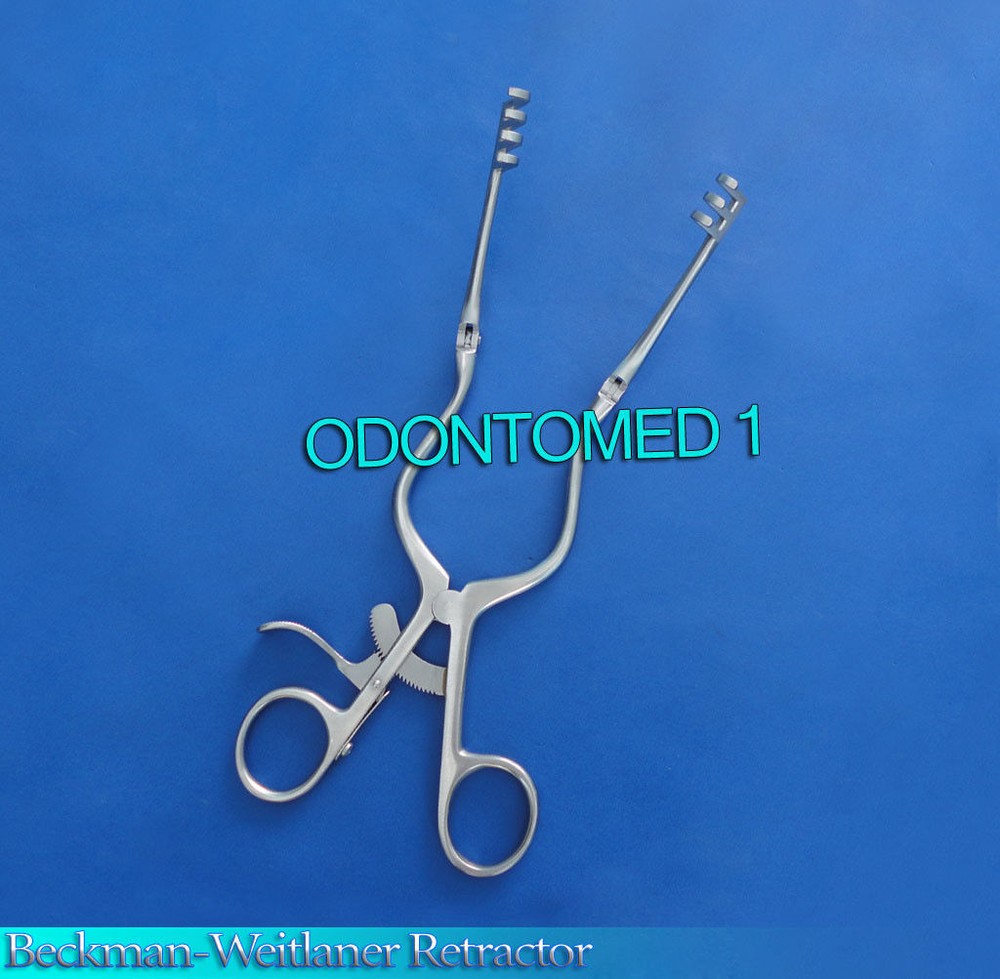 Beckman-Weitlaner Retractor 8" 3x4 Prongs Blunt Hinged Blade