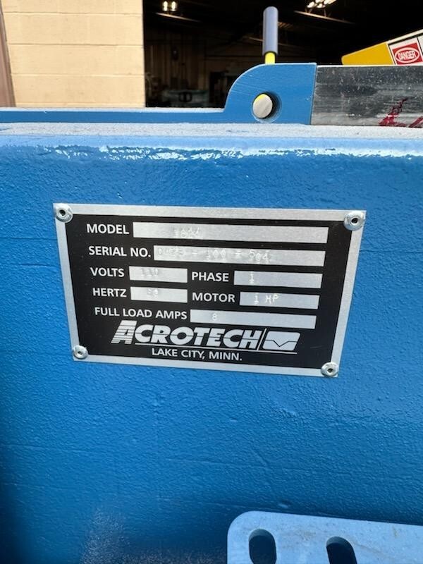 Acrotech One pass roll bending machine MODEL 1824 Sheet metal roller