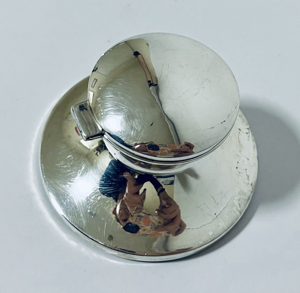 Solid Sterling Silver Capstan Inkwell with Liner