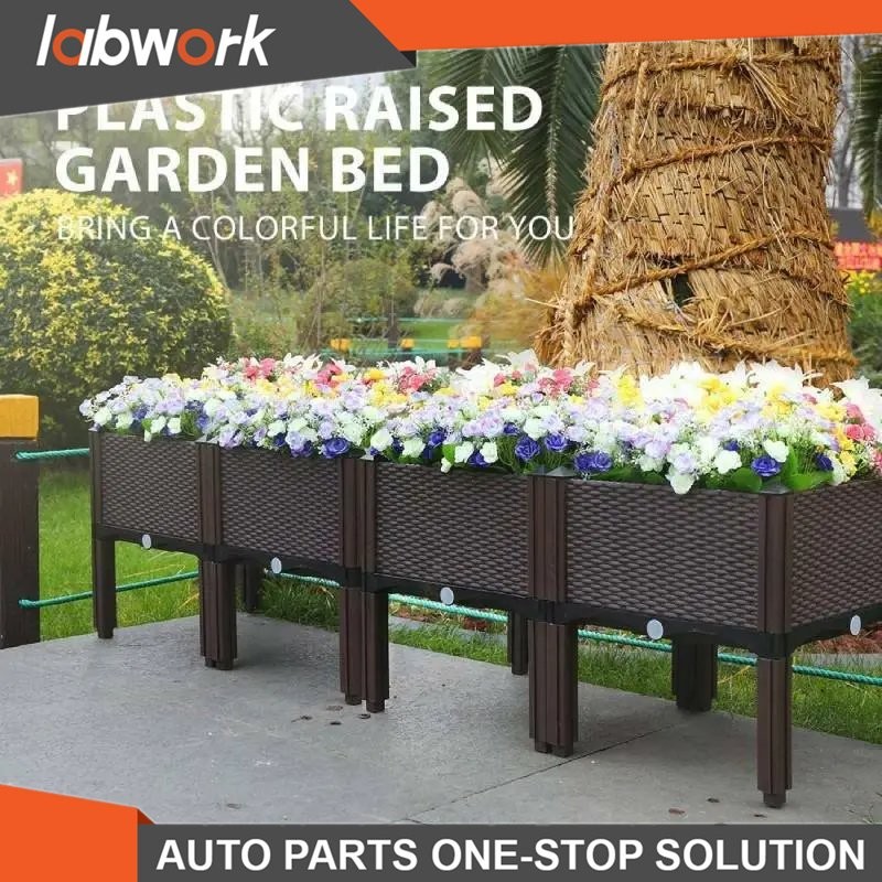 Labwork 1xElevated Rectangular Garden Bed Flower Vegetable Grow Planter Care Box