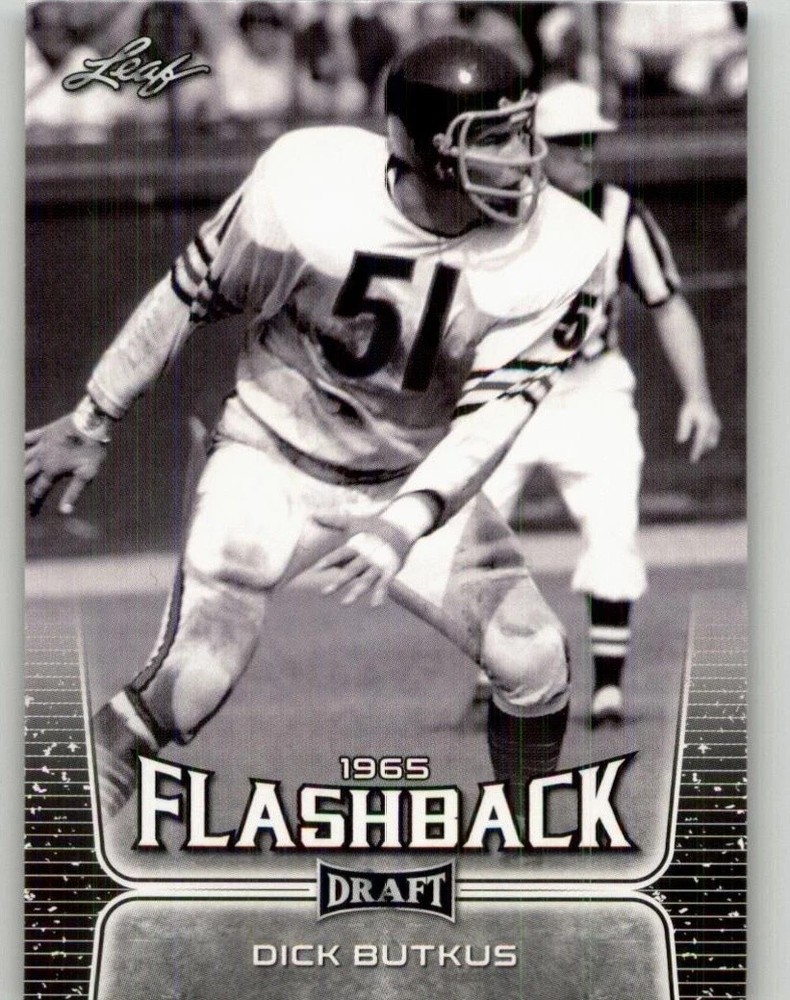 !!!     DICK BUTKUS  LEAF  FLASHBACK   FOOTBALL CARD $$