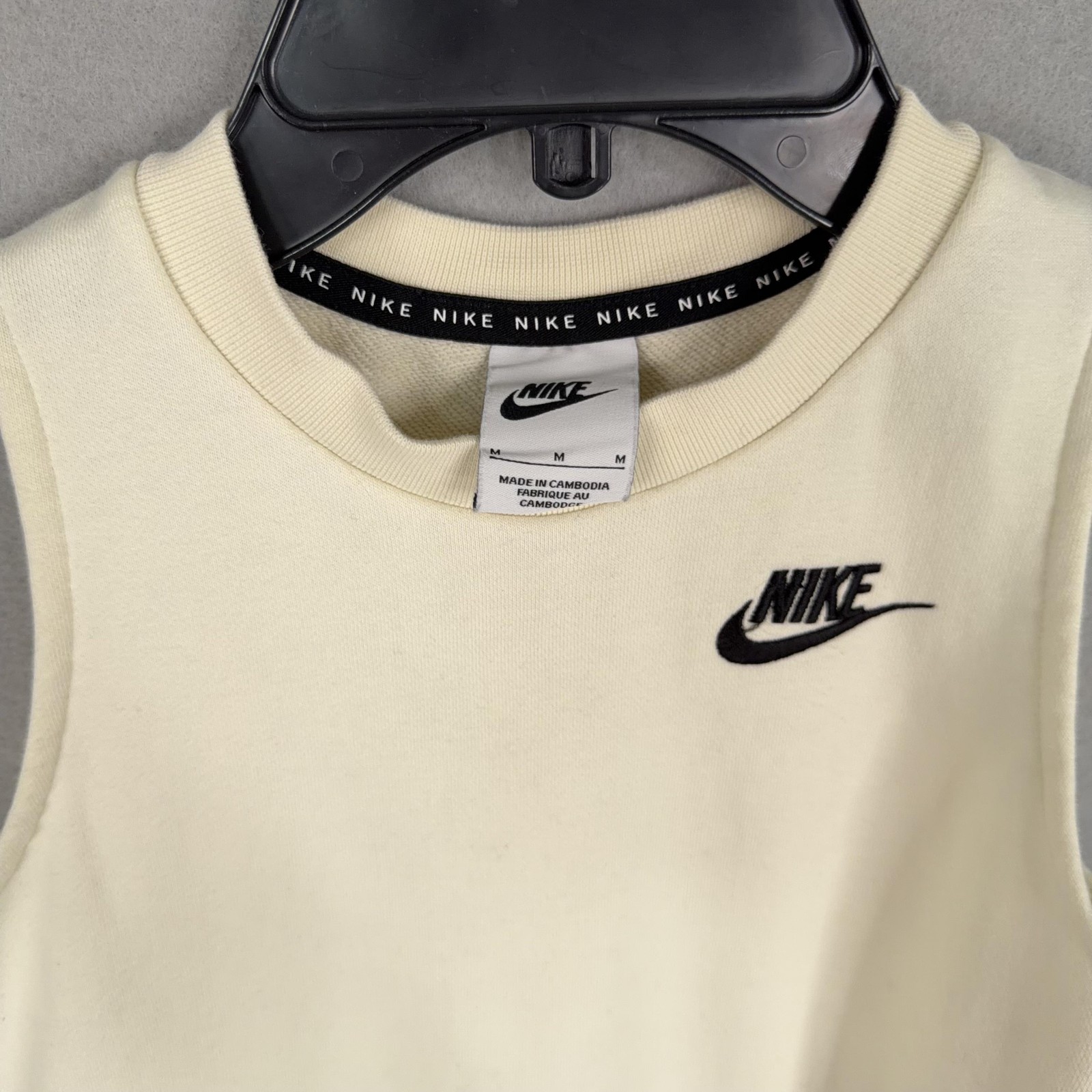 Nike Dress Girls Medium Cream Gray Black Colorblock Sleeveless Just Do It