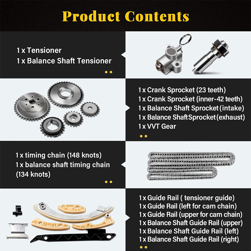 Timing Chain Kit for 08-13 Chevrolet Malibu 10-15 Equinox L4 2.4L DOHC 4-Door