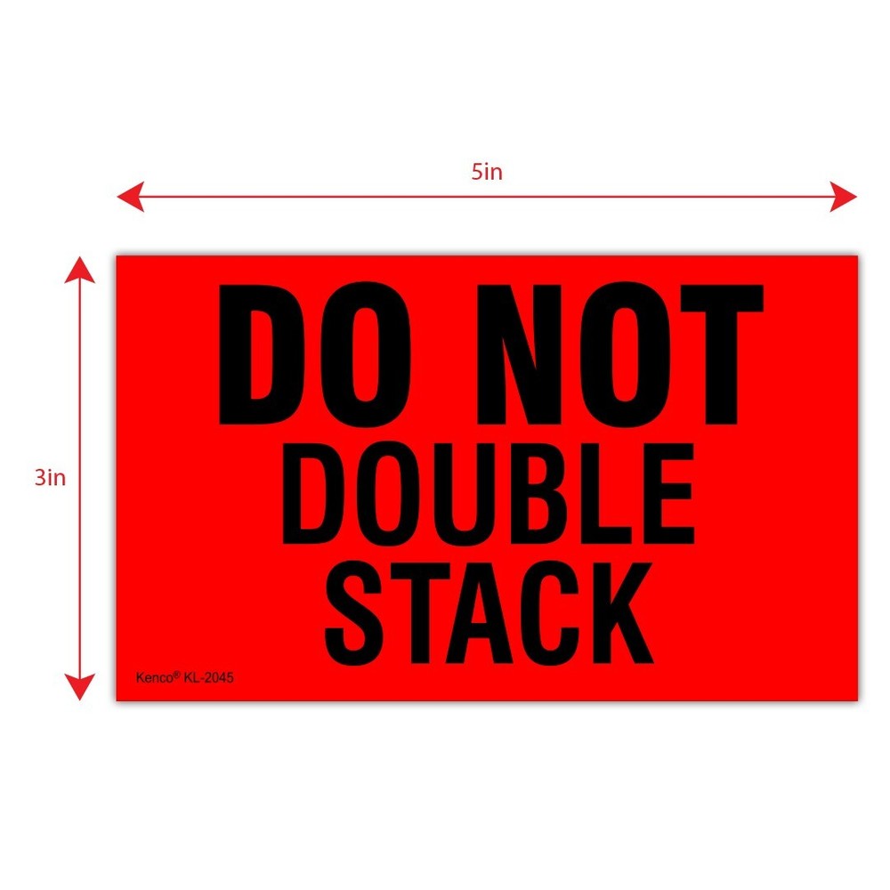 5" x 3" DO NOT DOUBLE STACK Inventory Stickers, Shipping Label - 3 Rolls, 1500pc