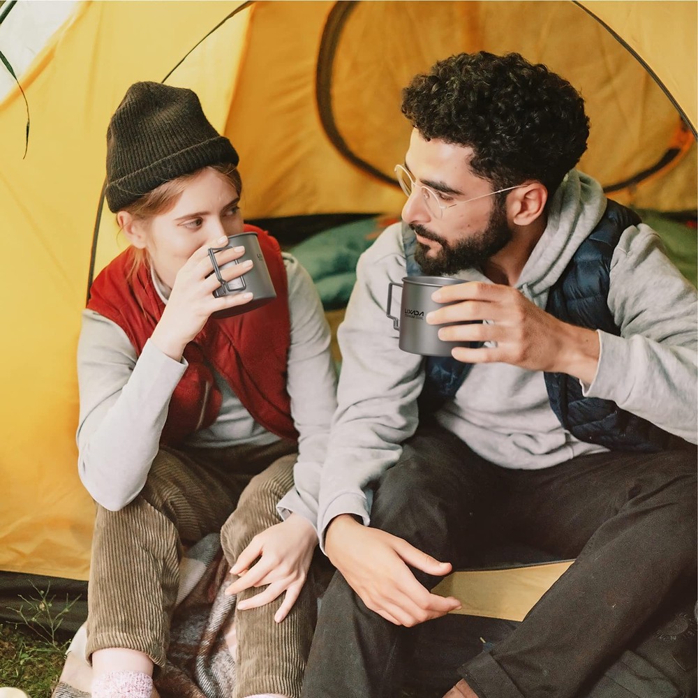 Lixada Titanium Pot, Lightweight Camping Pot Titanium Cup Titanium Backpackin...