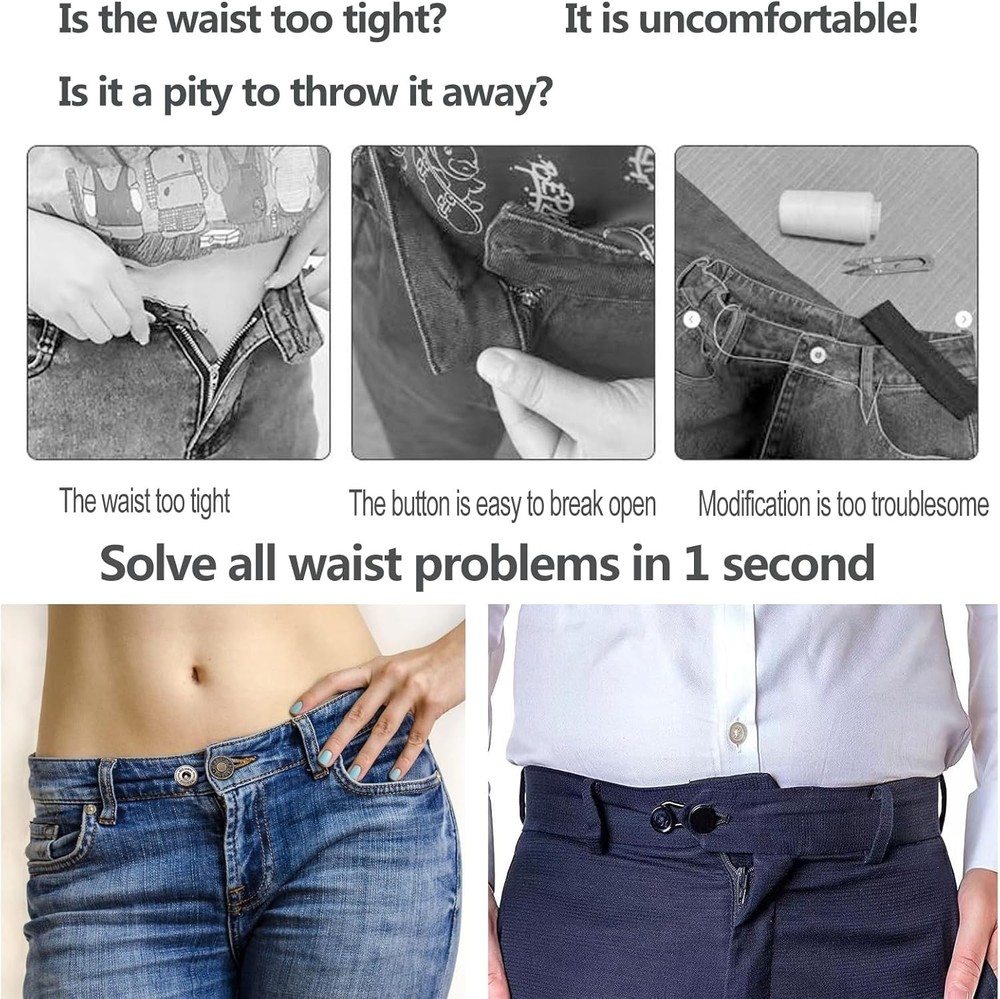 12PCS Button Extenders for Jeans, KAJUDA Pants Extender - Assorted