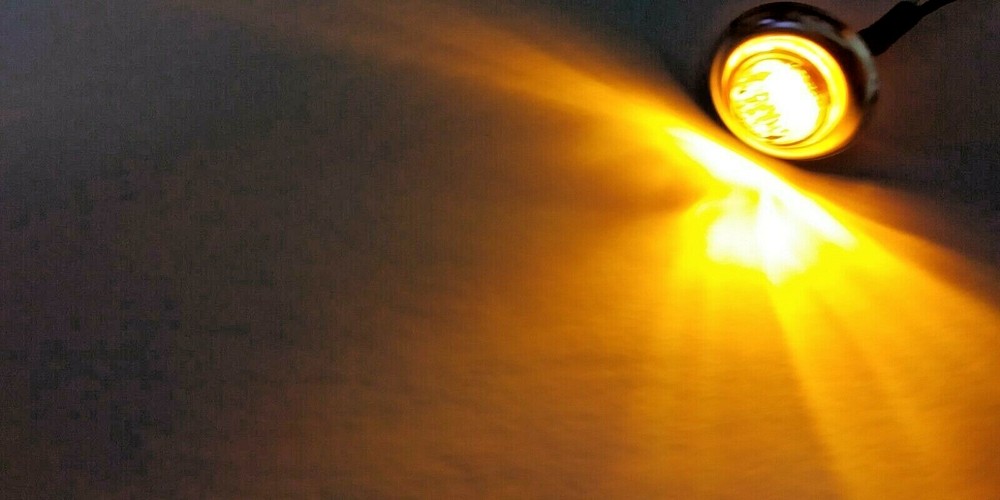 4 BBT 220 volt Amber LED Low-Profile Indicator Lights