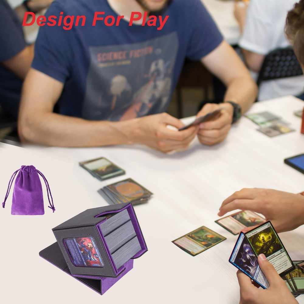 AFIING MTG Deck Box for Commander Display,Card Deck Box Fits 100 Double Sleeved