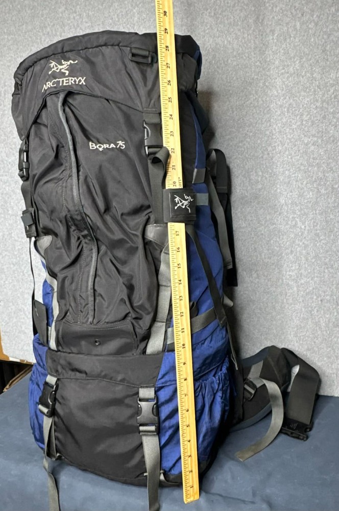 Arc'teryx Bora 75 Backpack Hiking Camping Internal Frame Black Blue Large Pack