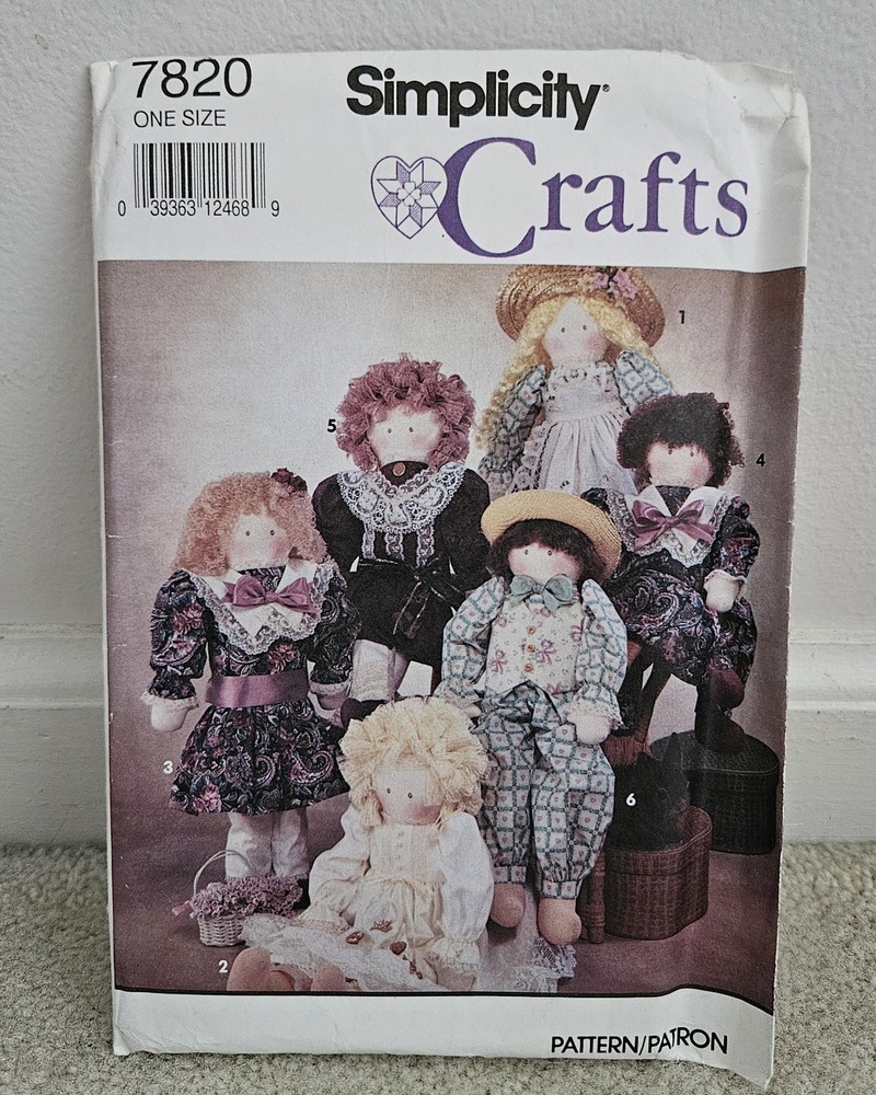 Doll Soft Sculpture 22" with Clothes Simplicity 7820 Uncut Pattern