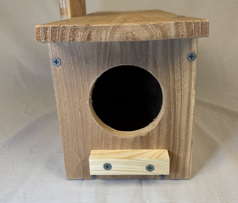 Cedar Squirrel House Feeder Nesting Box W Food & Bedding - Fully Installed Ready