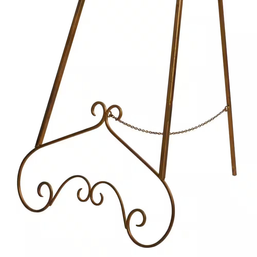 Gold Metal Extra Large Free Standing Adjustable Display Stand Scroll Easel with