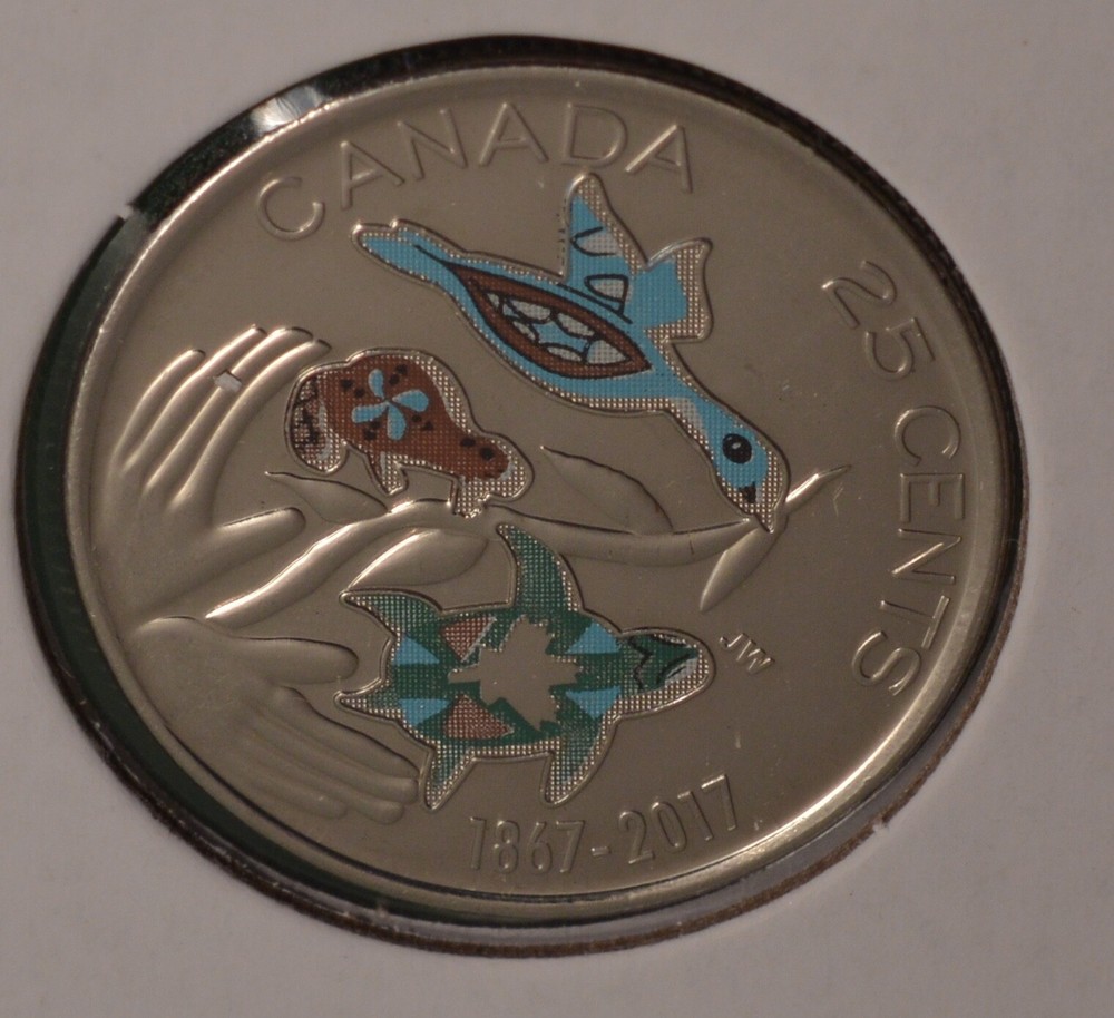 2017 Canada 25 Cents - Coloured 150 Year  - Lightly Circulated -   🇨🇦
