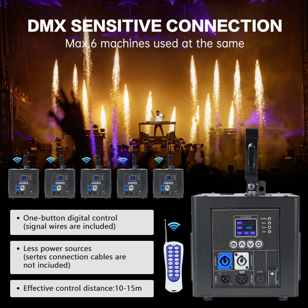 2Pack 800W Waterfall Cold Spark Machine Hanging Stage Effect Wedding Party