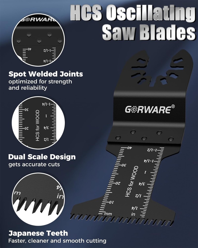 GORWARE Multitool Blades, 60PCS Japanese Tooth Black