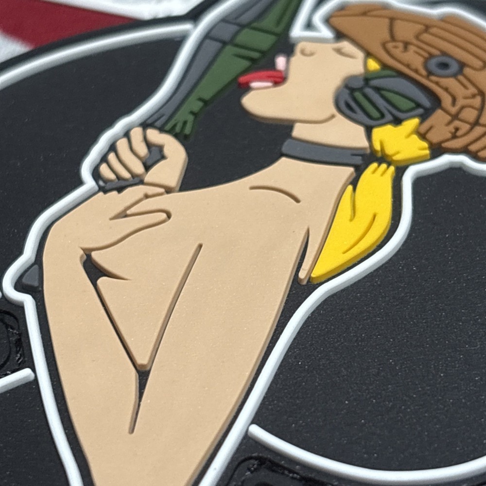 PvC 3D Spade Shaped RPG Lady Morale Tactical Hook And Loop Patch 3.25x3”