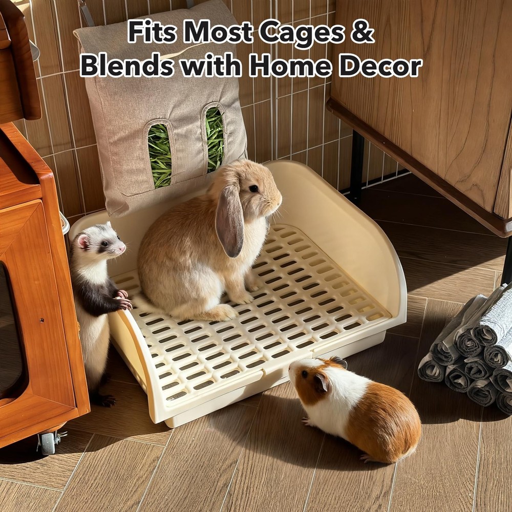 Rabbit Litter Box - Extra Large Bunny Litter Box, Easy to Clean and Disassemb...