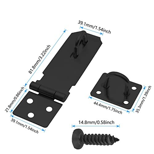 Hasp LockDoor Hinge Lock Padlock Clasp Latch Hinges Lock for Door