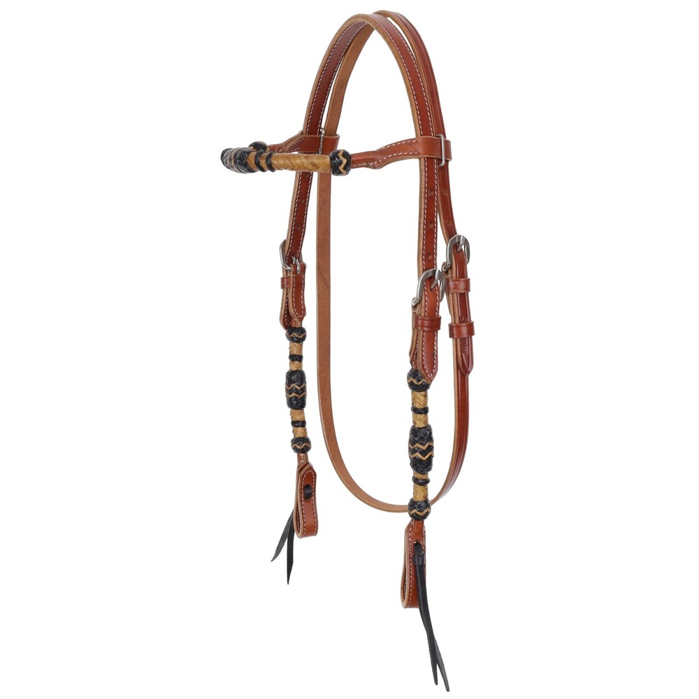 RAWHIDE RIDGE Browband Leather & Rawhide Headstall & Breast Collar Set