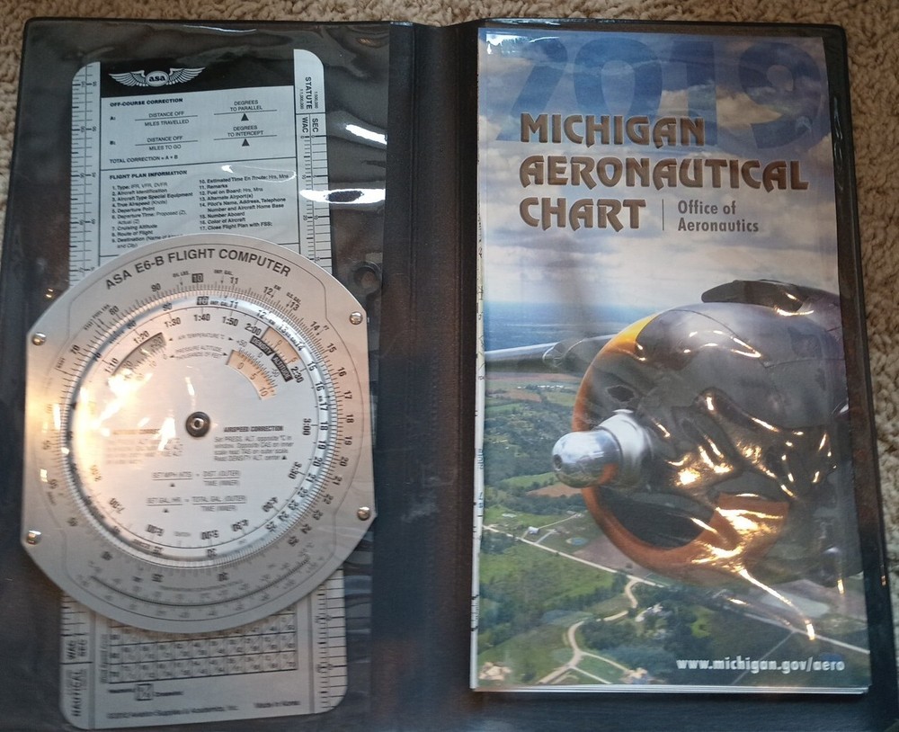 ASA E6B Metal Flight Computer For Off-Course Correction E6B 2012 Excellent Chart