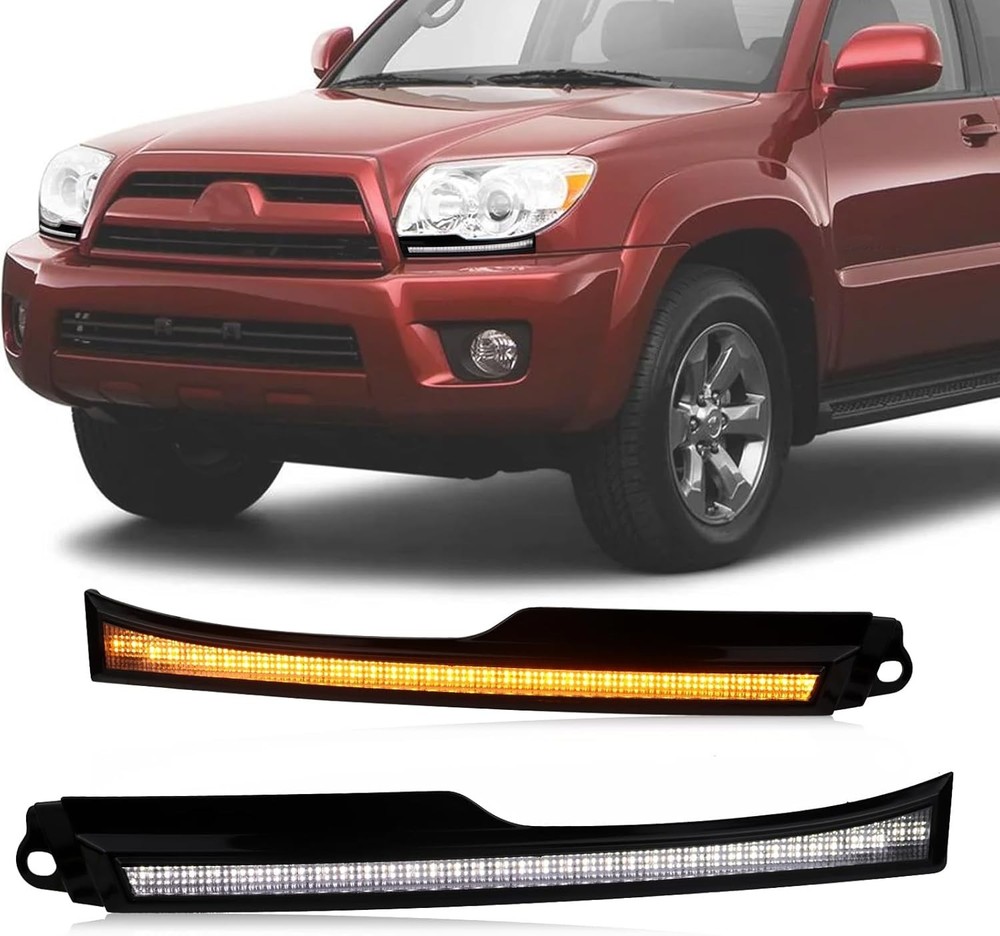 Switchback White/Amber LED Front Side Marker Headlight DRL Amber Sequential Turn