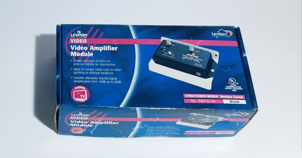 Leviton Structured Media Video Amplifier Module 48210-VA Black New In Box