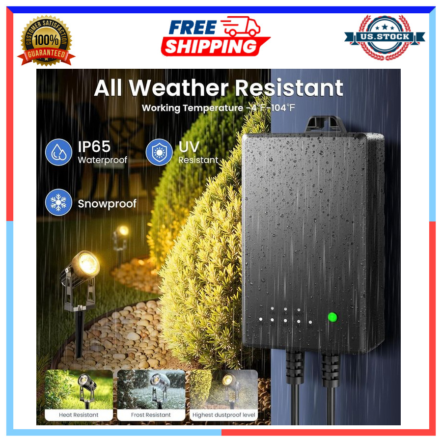 8-Pack Low Voltage Landscape Lighting Kit with 60W Transformer & 65ft Wire