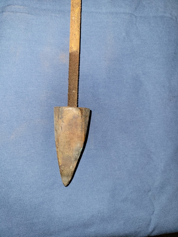 Antique Vintage Soldering Iron Copper Head Wood Handle Blacksmith Tool ***