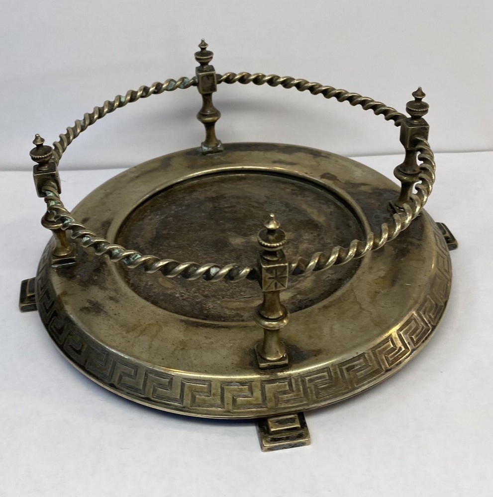 Vintage Ornate Silver plate Display Dome Base ? Statue Wine Holder?