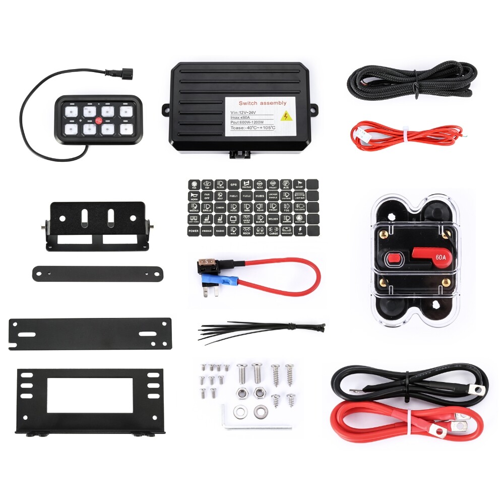 AUXBEAM 8 Gang Switch Panel Light Control Relay System For Can-Am Maverick X3
