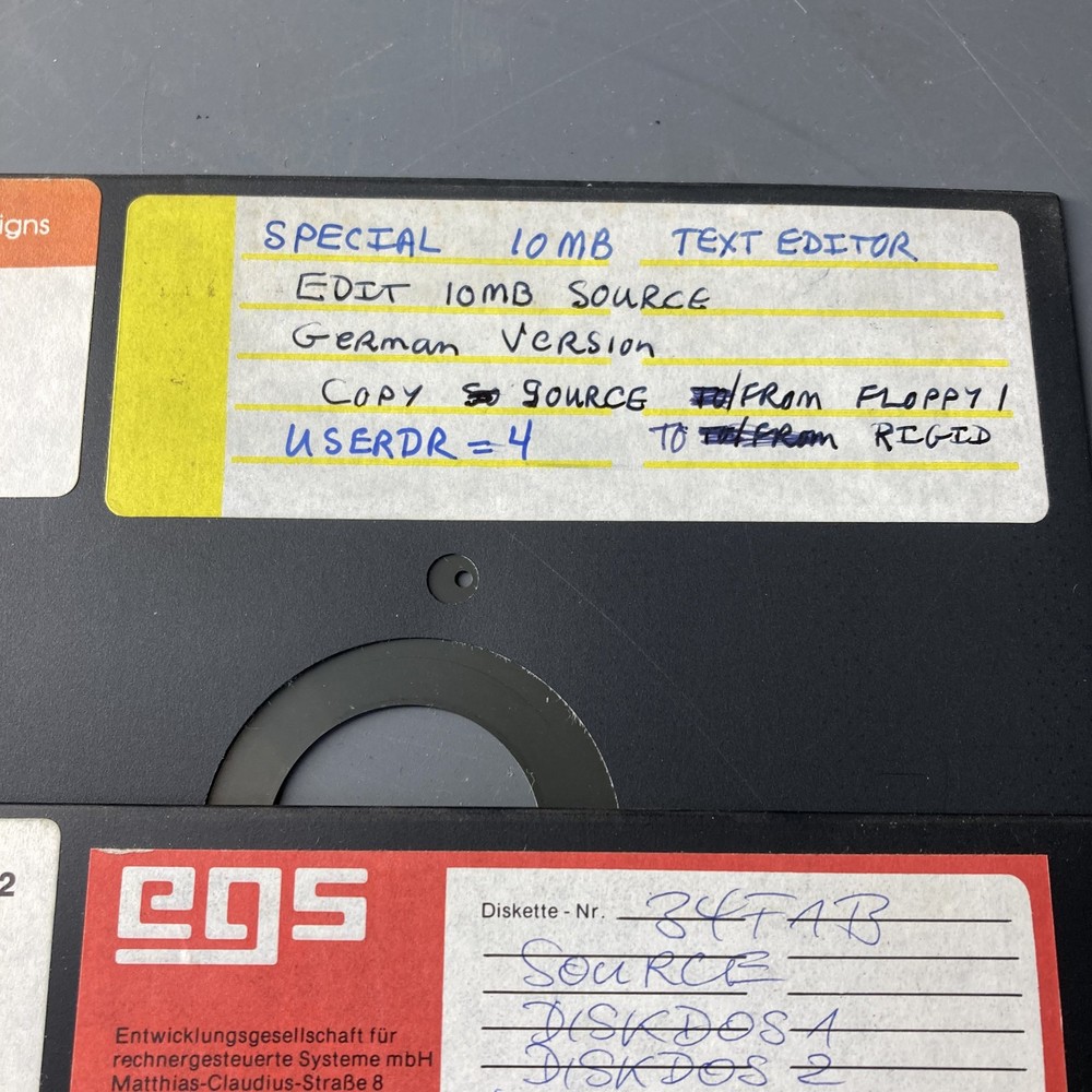 Edit for CP/M German version and DISK DOS 1 & 2 Source Code 8 Inch Floppy Disk