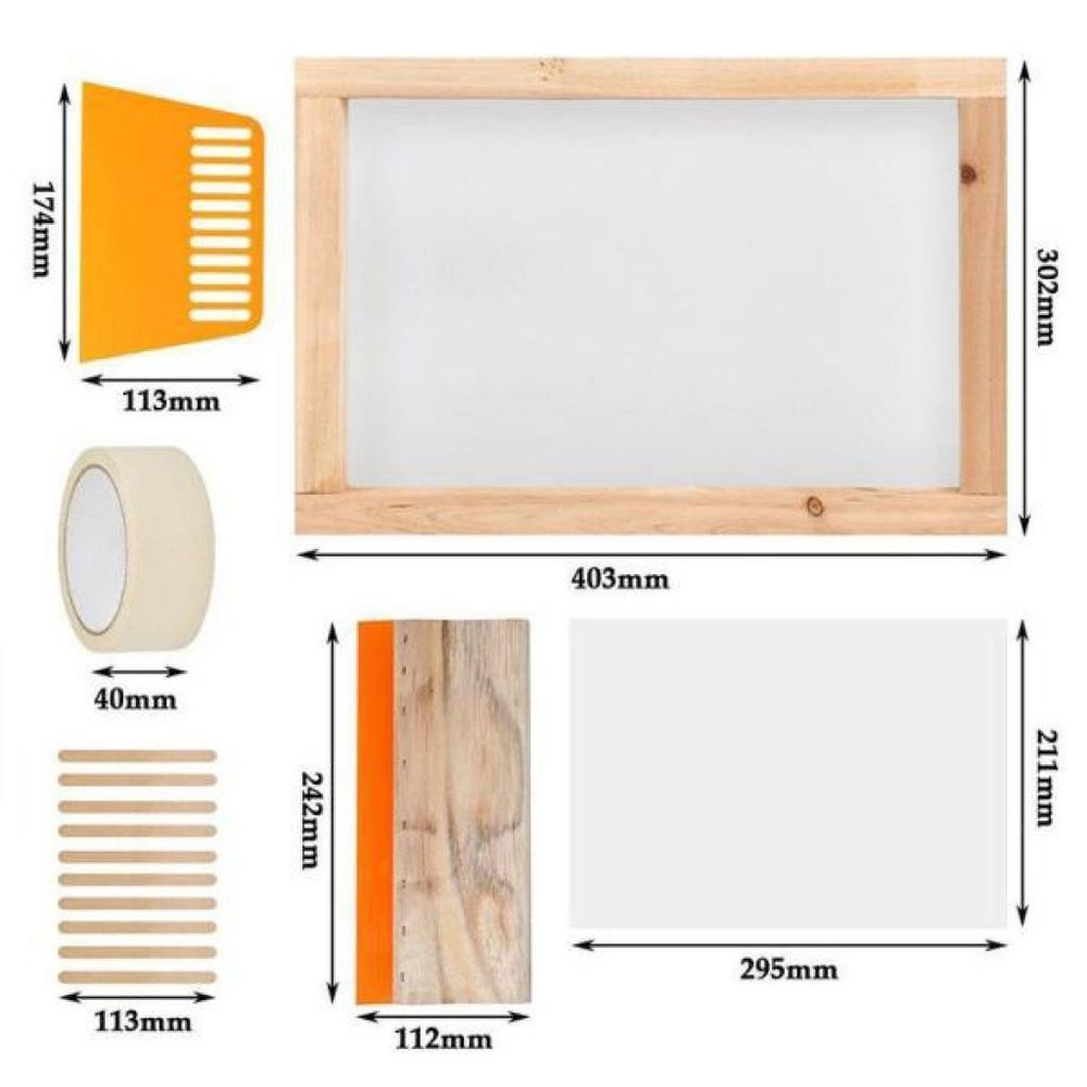 24x Silk Screen Frame, Screen Printing Set,Durable Safe Silk Screen Frame Mesh