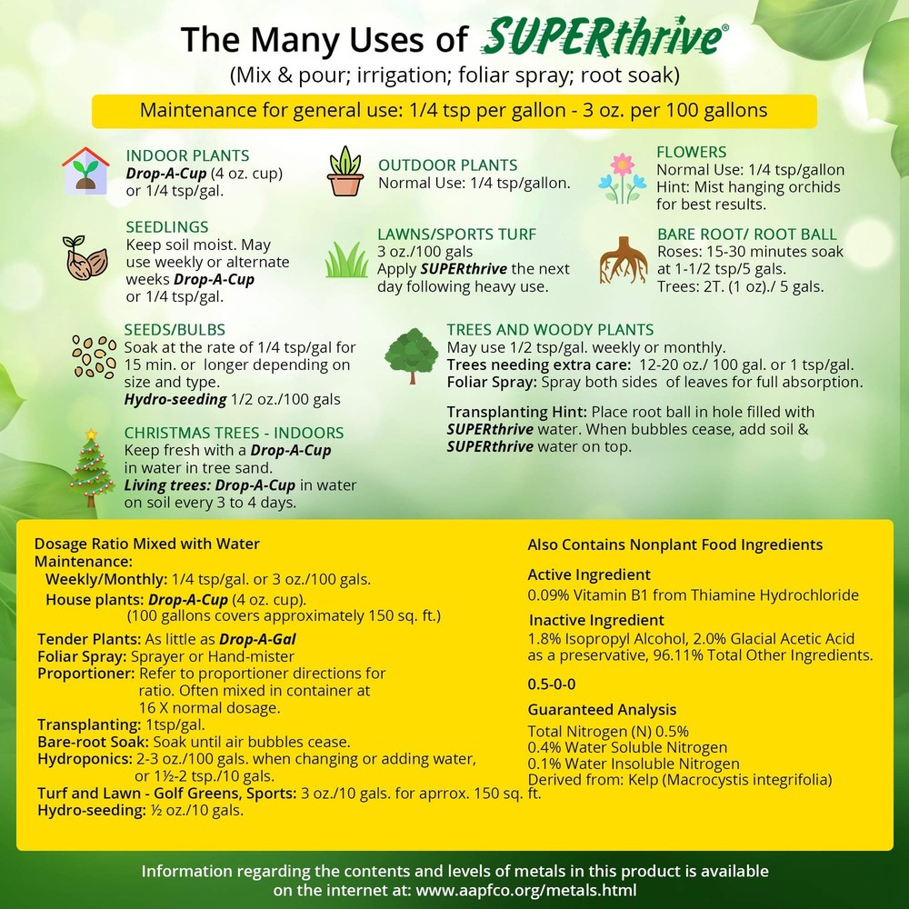 SUPERthrive Plant Vitamin Solution, 1 Quart