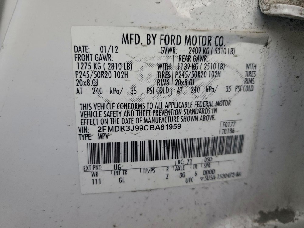 CONTROL PANEL OEM 2012 FORD EDGE 1YR WRNTY