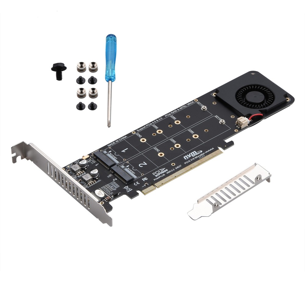 PCIe 4.0 PH44 PLUS SSD Expansion Split Card RAID 0 Mode Supports 4 Nvme M.2