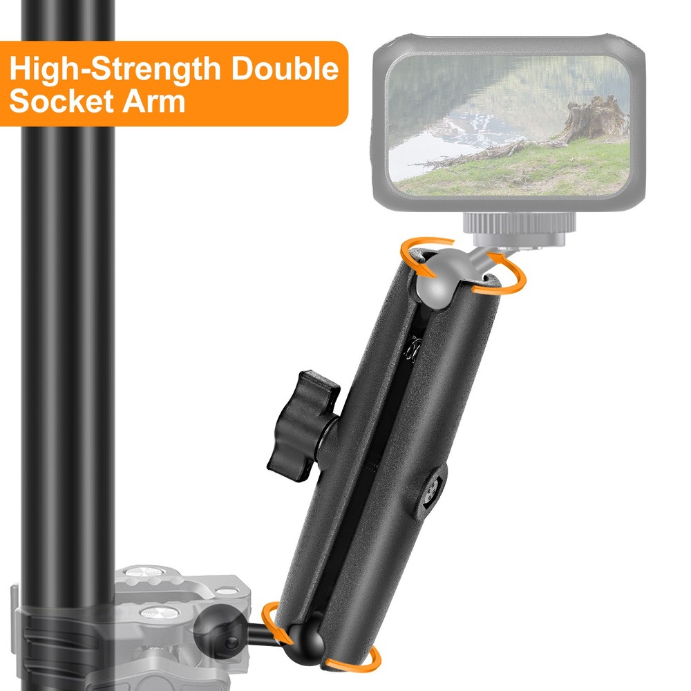 Dual Extension Double Socket Arm Compatible with RAM Mount B Size 1"Ball Adapter