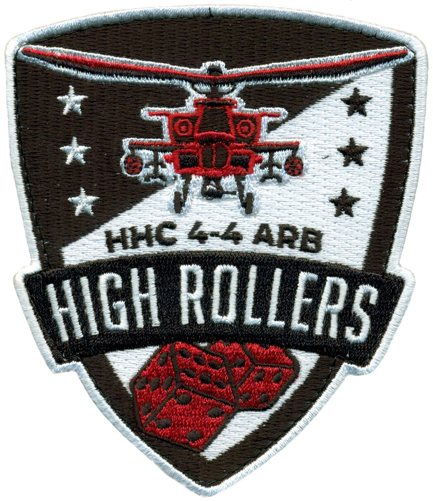 US ARMY HHC 4th BATTALION 4th ATTACK RECONNAISSANCE BATTALION HIGH ROLLERS PATCH